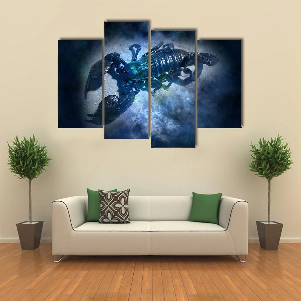 Zodiacal Sign Of Cancer Canvas Wall Art-4 Pop-Gallery Wrap-34" x 20"-Tiaracle