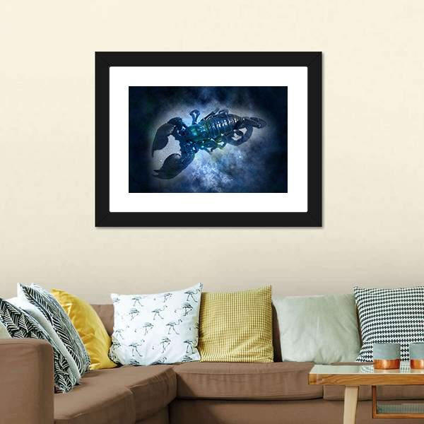 Zodiacal Sign Of Cancer Canvas Wall Art-3 Horizontal-Gallery Wrap-25" x 16"-Tiaracle