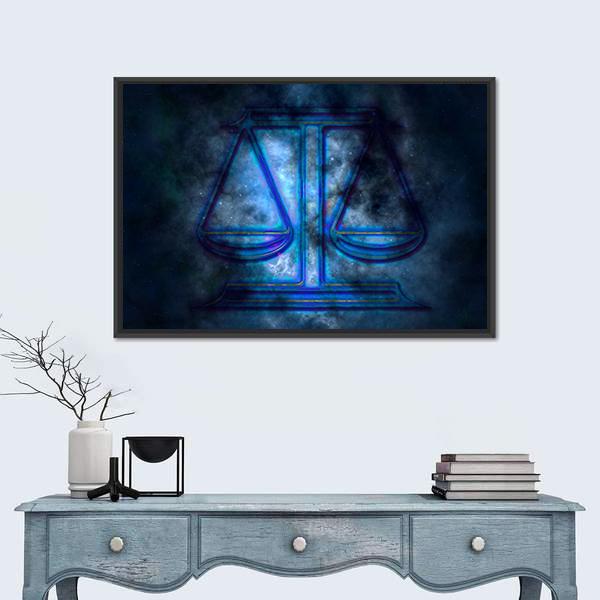 Zodiacal Sign Of Libra Canvas Wall Art-1 Piece-Floating Frame-24" x 16"-Tiaracle