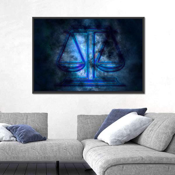 Zodiacal Sign Of Libra Canvas Wall Art-3 Horizontal-Gallery Wrap-25" x 16"-Tiaracle