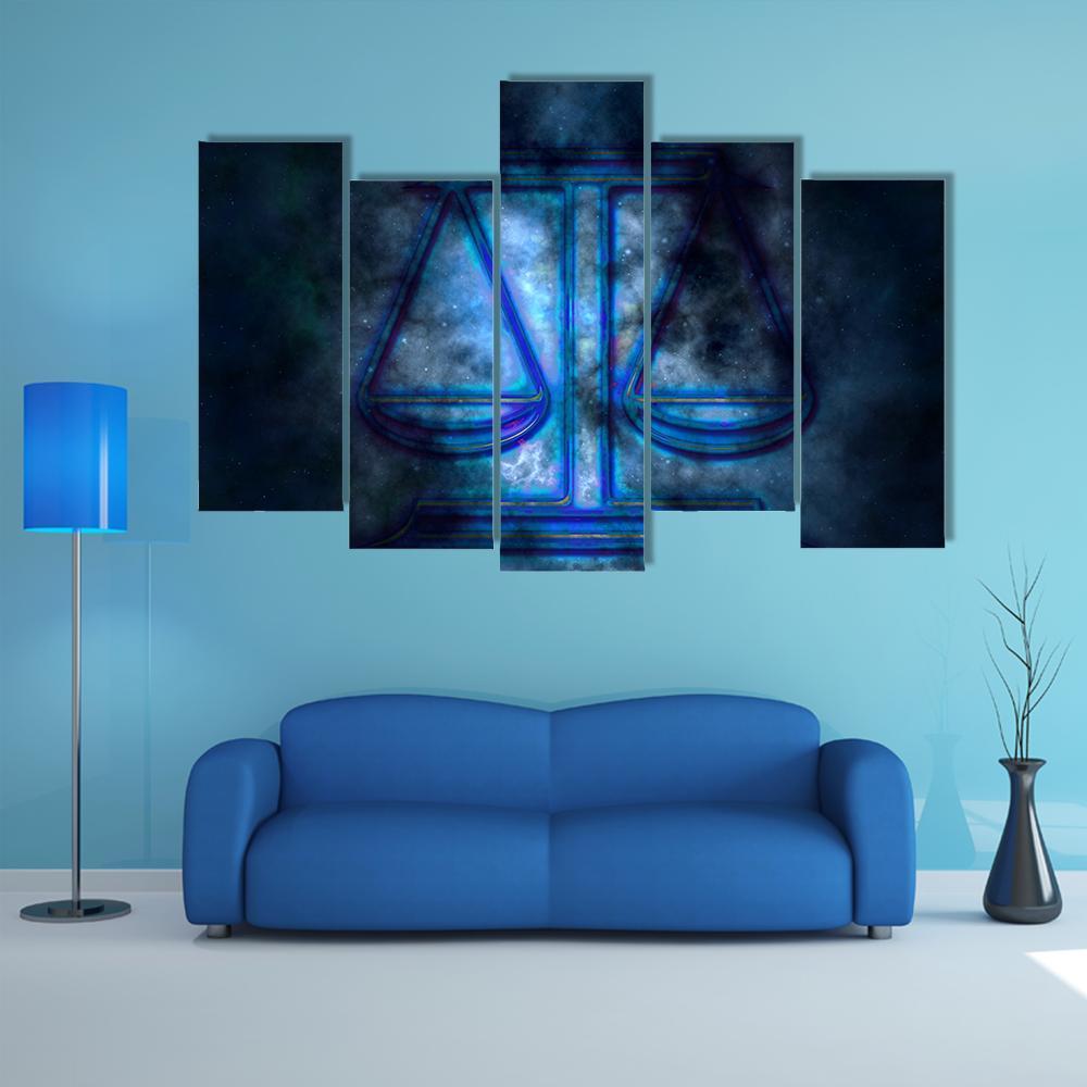 Zodiacal Sign Of Libra Canvas Wall Art-5 Pop-Gallery Wrap-32" x 21"-Tiaracle