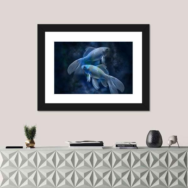 Zodiacal Sign Of Pisces Canvas Wall Art-1 Piece-Framed Print-20" x 16"-Tiaracle