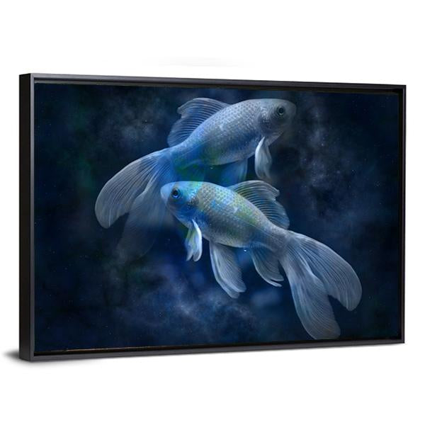 Zodiacal Sign Of Pisces Canvas Wall Art-3 Horizontal-Gallery Wrap-25" x 16"-Tiaracle
