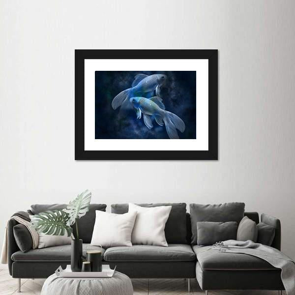 Zodiacal Sign Of Pisces Canvas Wall Art-3 Horizontal-Gallery Wrap-25" x 16"-Tiaracle