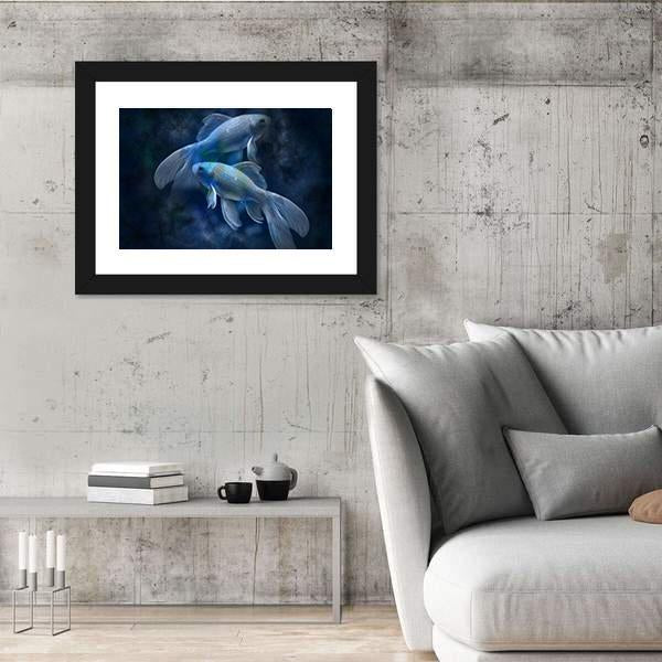 Zodiacal Sign Of Pisces Canvas Wall Art-3 Horizontal-Gallery Wrap-25" x 16"-Tiaracle