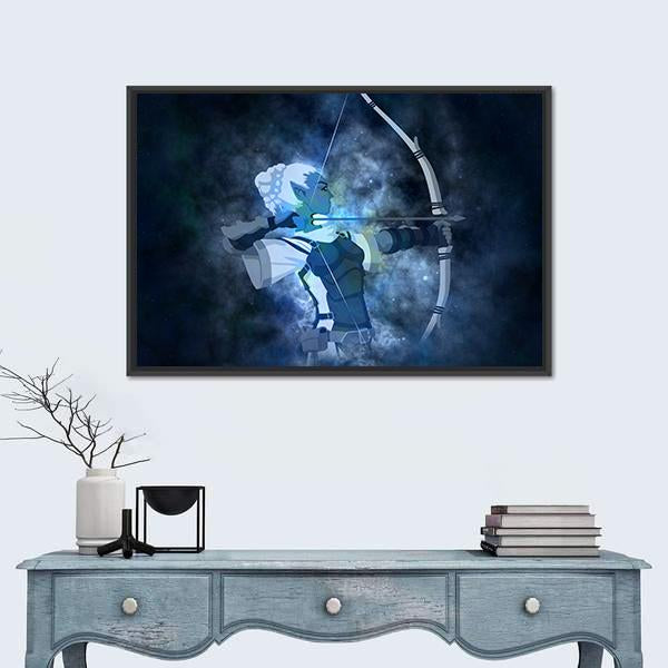 Zodiacal Sign Of Sagittarius Canvas Wall Art-1 Piece-Floating Frame-24" x 16"-Tiaracle