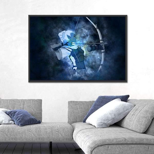 Zodiacal Sign Of Sagittarius Canvas Wall Art-3 Horizontal-Gallery Wrap-25" x 16"-Tiaracle
