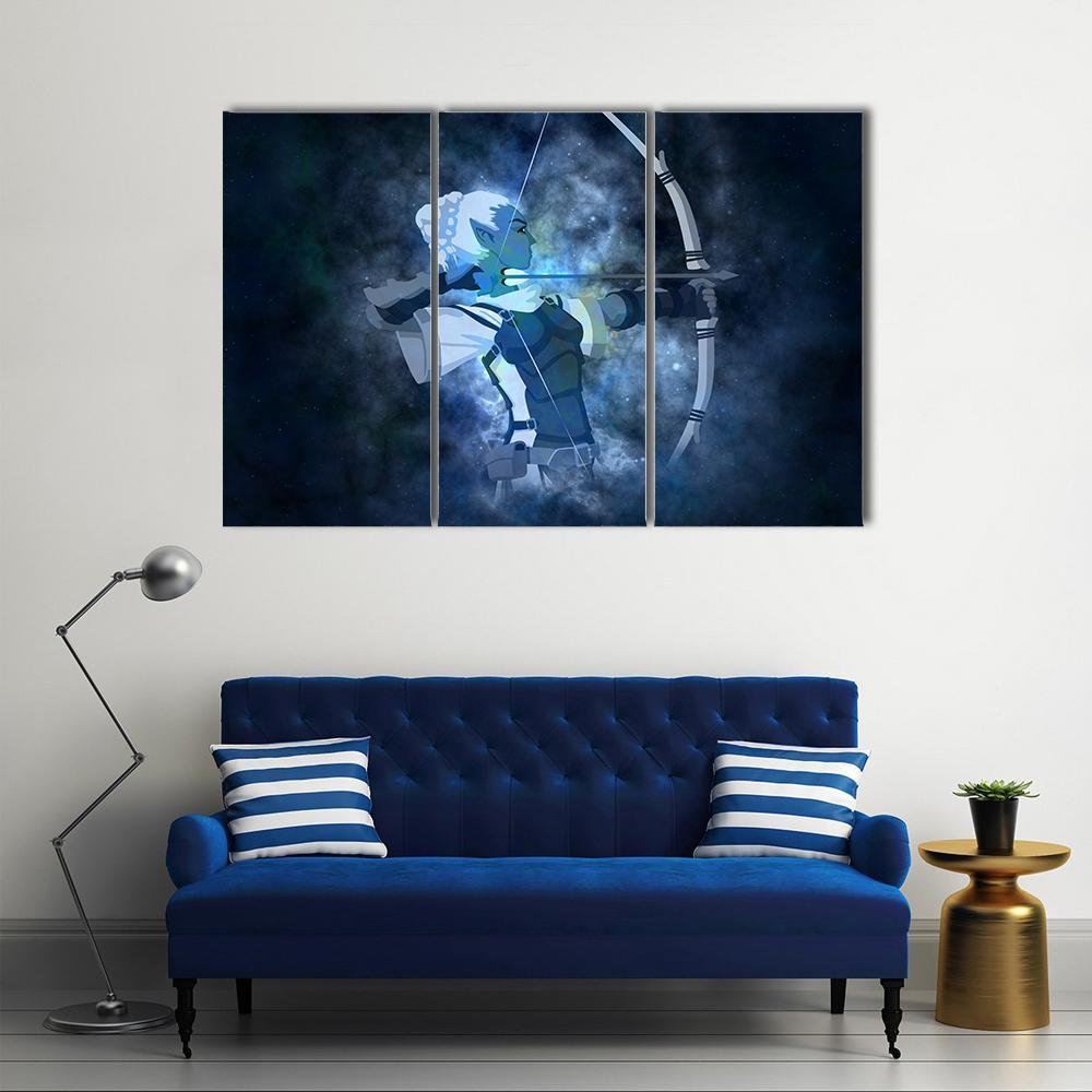 Zodiacal Sign Of Sagittarius Canvas Wall Art-3 Horizontal-Gallery Wrap-25" x 16"-Tiaracle