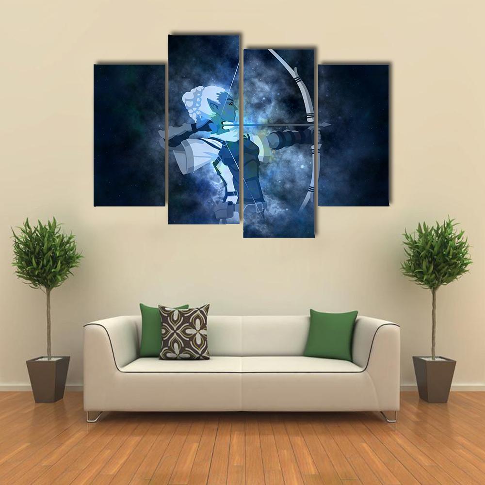 Zodiacal Sign Of Sagittarius Canvas Wall Art-4 Pop-Gallery Wrap-34" x 20"-Tiaracle