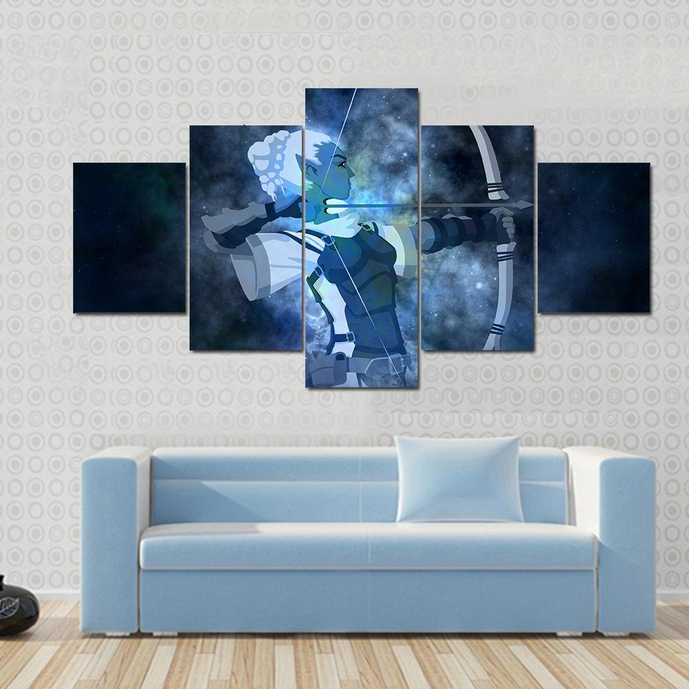 Zodiacal Sign Of Sagittarius Canvas Wall Art-5 Star-Gallery Wrap-42" x 21"-Tiaracle