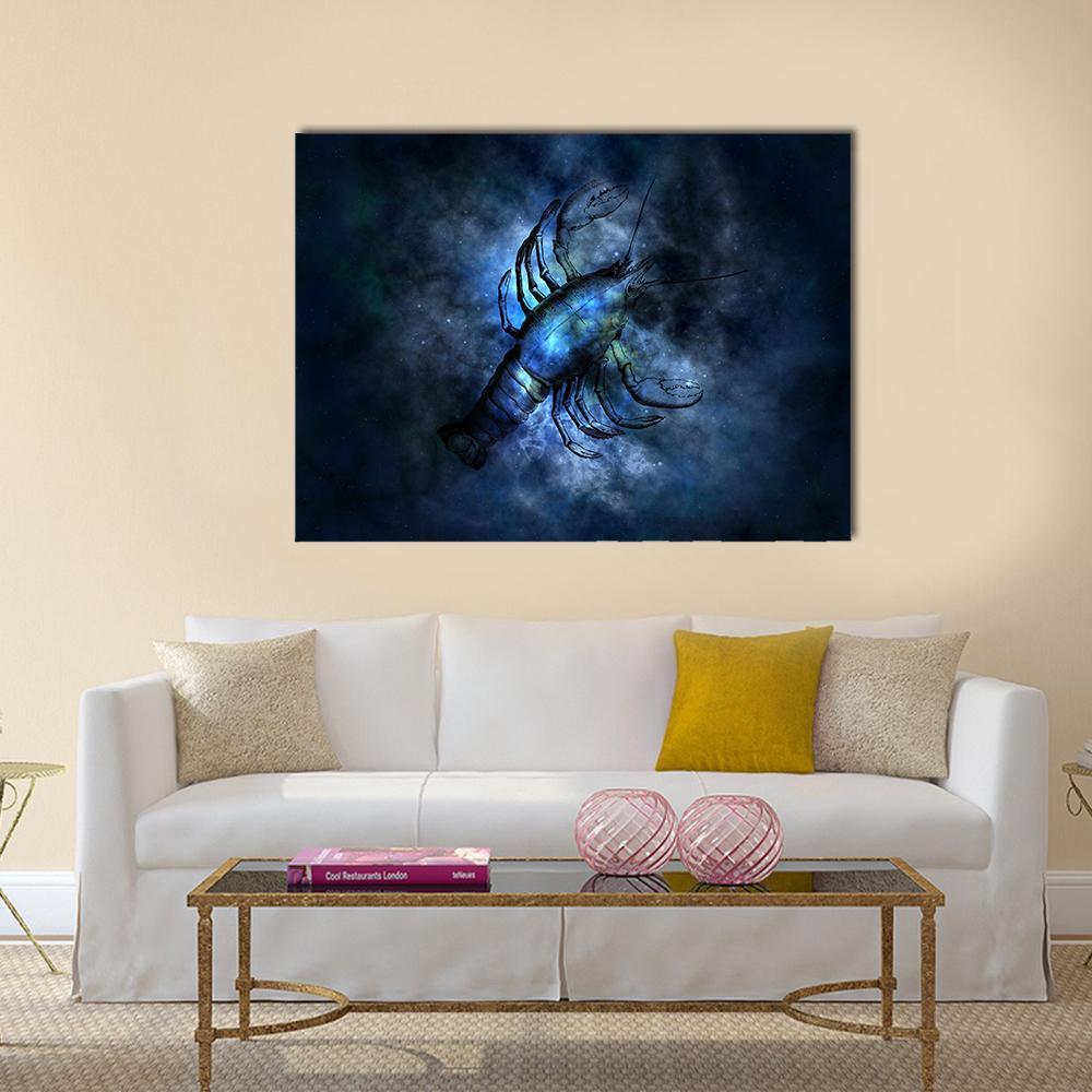 Zodiacal Sign Of Scorpio Canvas Wall Art-1 Piece-Gallery Wrap-36" x 24"-Tiaracle