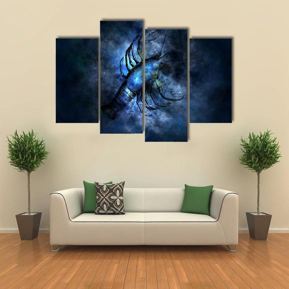 Zodiacal Sign Of Scorpio Canvas Wall Art-4 Pop-Gallery Wrap-34" x 20"-Tiaracle