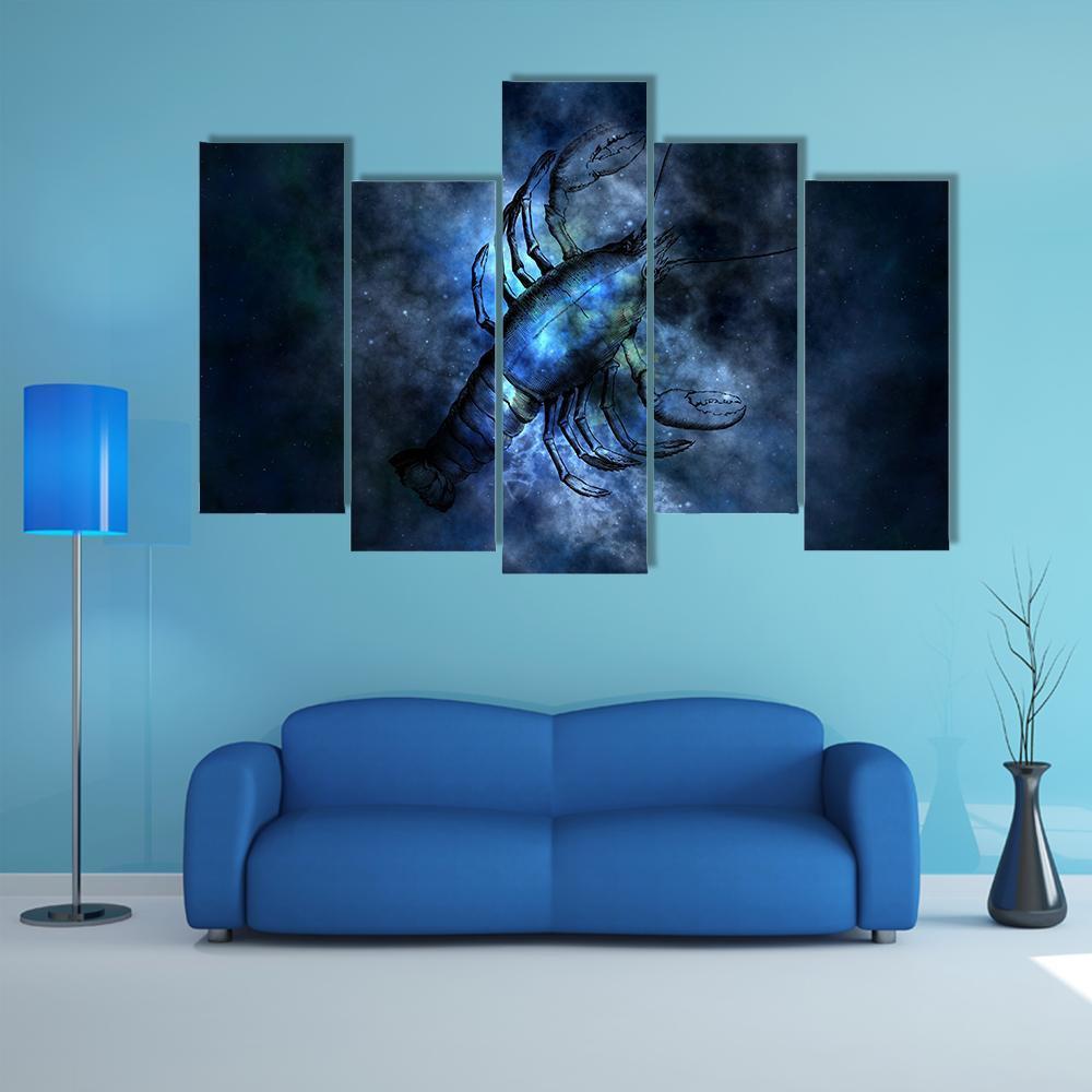 Zodiacal Sign Of Scorpio Canvas Wall Art-5 Pop-Gallery Wrap-32" x 21"-Tiaracle