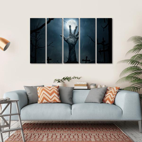 Zombie Hand Rising Canvas Wall Art-5 Horizontal-Gallery Wrap-22" x 12"-Tiaracle