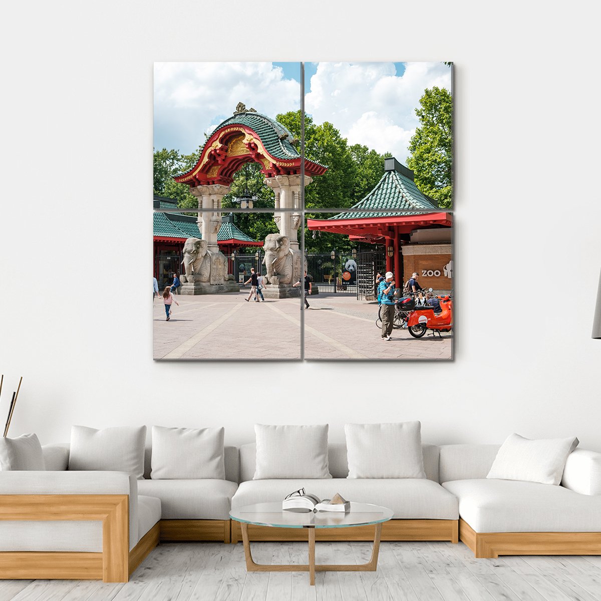 Zoological Garden In Berlin Zoo Canvas Wall Art-4 Square-Gallery Wrap-17" x 17"-Tiaracle