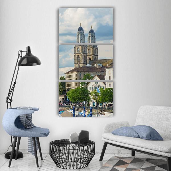 Zurich City Switzerland Vertical Canvas Wall Art-1 Vertical-Gallery Wrap-12" x 24"-Tiaracle