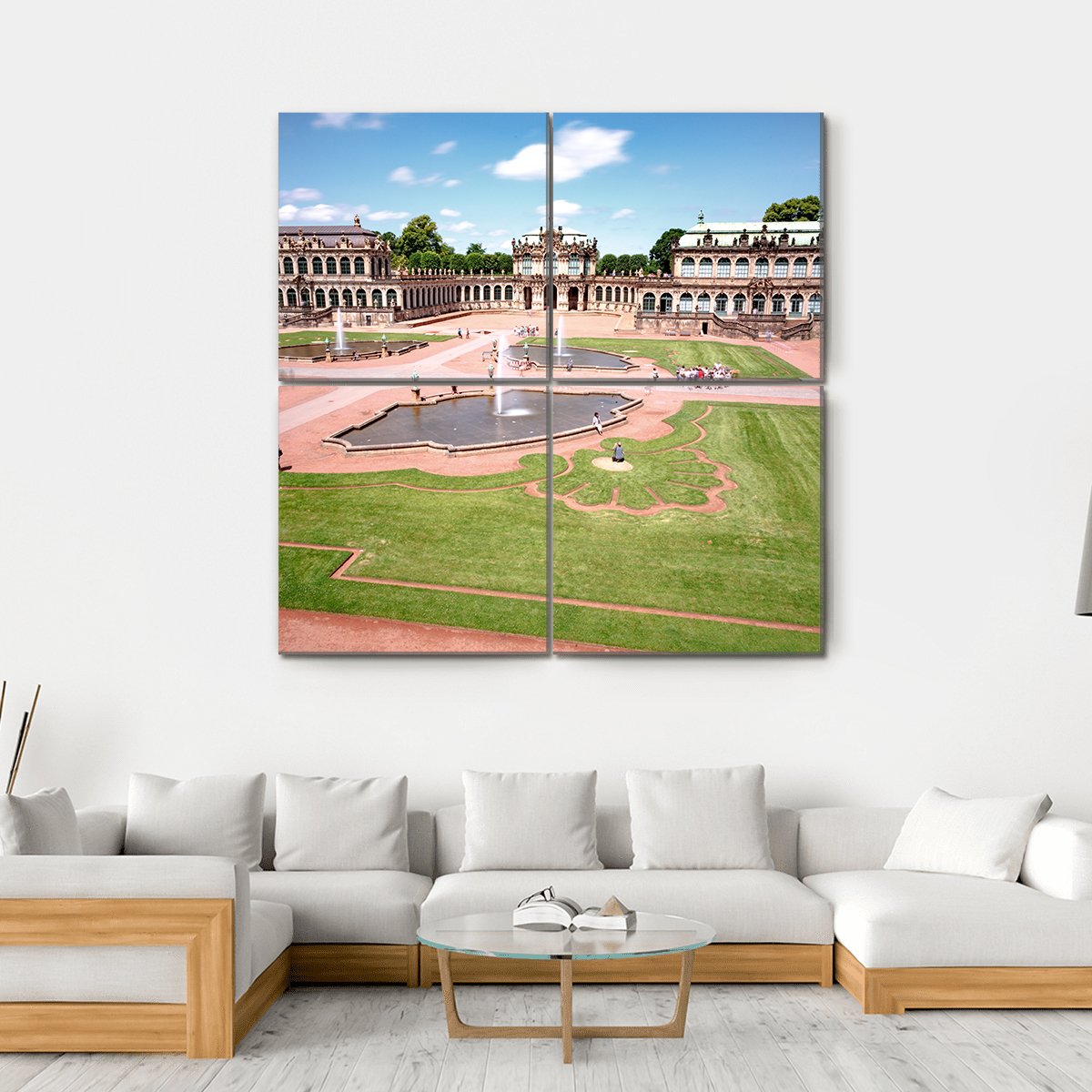 Zwinger Castle In Dresden Canvas Wall Art-4 Square-Gallery Wrap-17" x 17"-Tiaracle