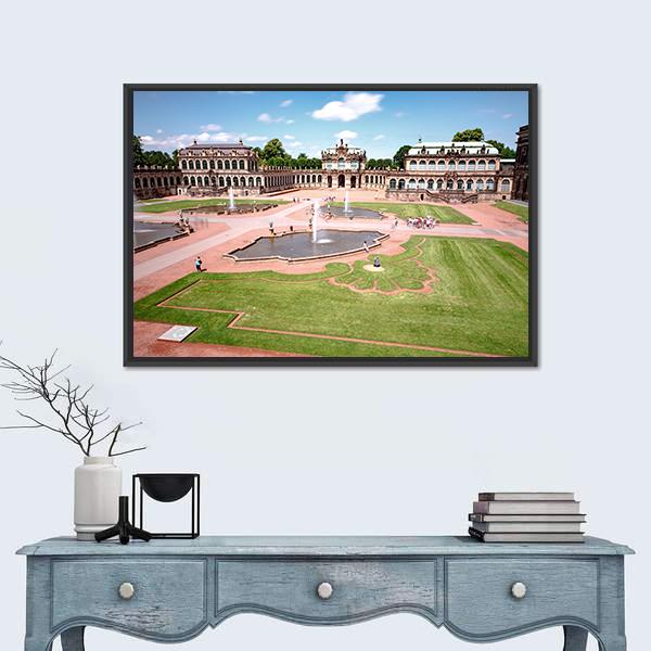 Zwinger Castle In Dresden Canvas Wall Art-1 Piece-Floating Frame-24" x 16"-Tiaracle
