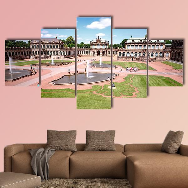 Zwinger Castle In Dresden Canvas Wall Art-5 Star-Gallery Wrap-62" x 32"-Tiaracle