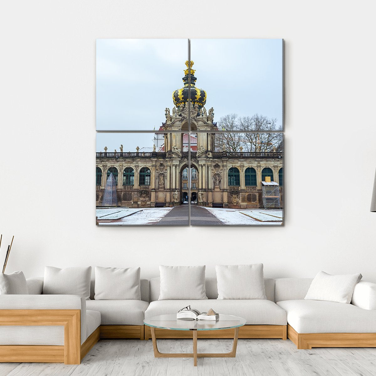 Zwinger Palace Germany Canvas Wall Art-4 Square-Gallery Wrap-17" x 17"-Tiaracle