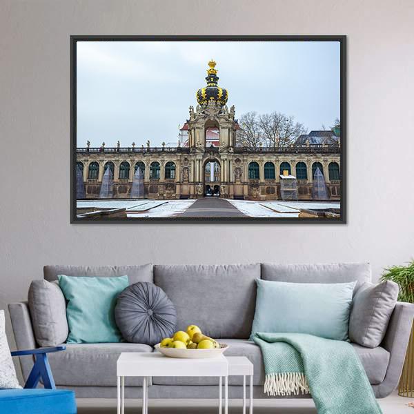 Zwinger Palace Germany Canvas Wall Art-1 Piece-Floating Frame-24" x 16"-Tiaracle