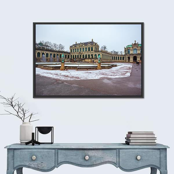 Zwinger Palace In Dresden Canvas Wall Art-1 Piece-Floating Frame-24" x 16"-Tiaracle
