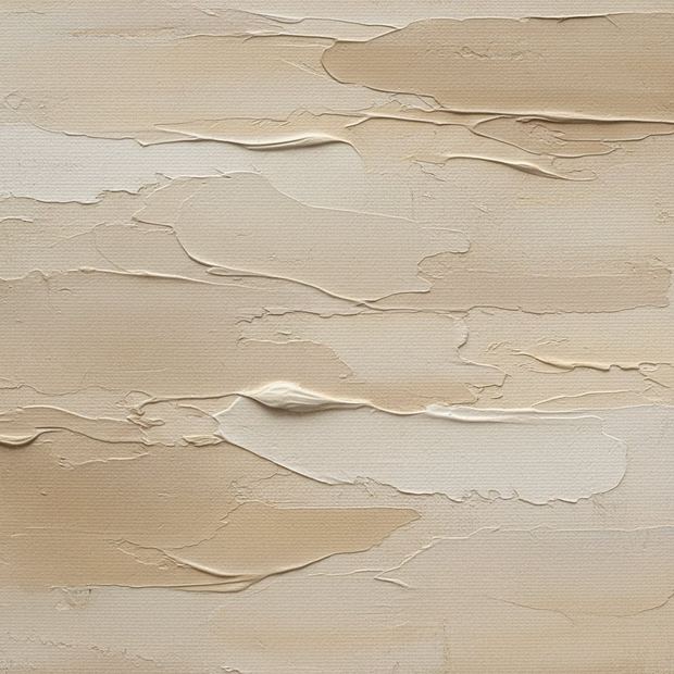 Beige canvas wall art, close up of the painted surface