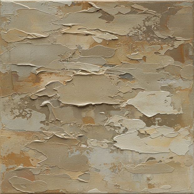 Neutral canvas wall art, close up of the painted surface