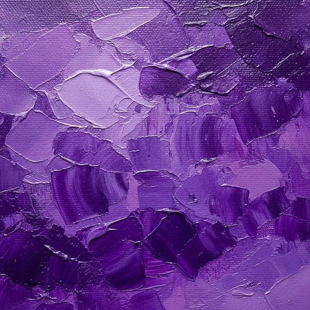 Purple canvas wall art, close up of the painted surface