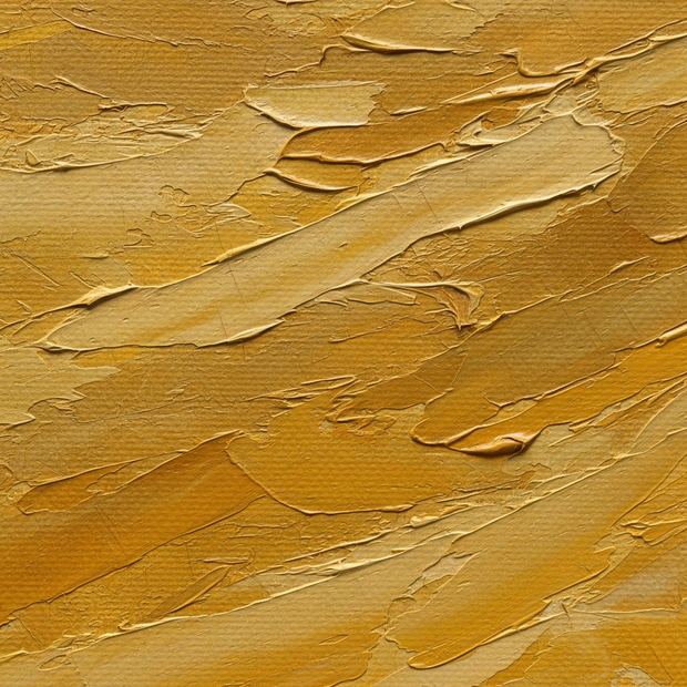 Yellow canvas wall art, close up of the painted surface