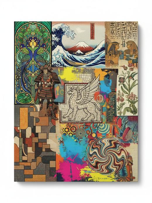 Eclectic wall art, an example of the style