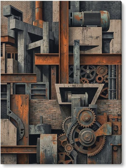 Industrial wall art, an example of the style