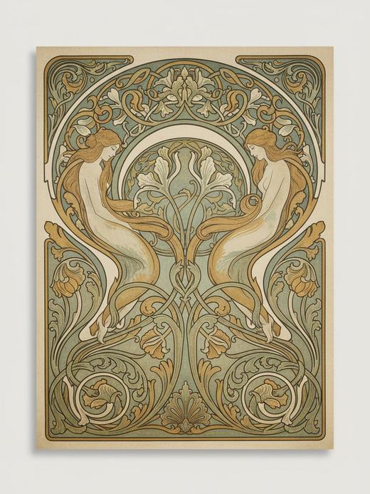 Art Nouveau wall art, an example of the style
